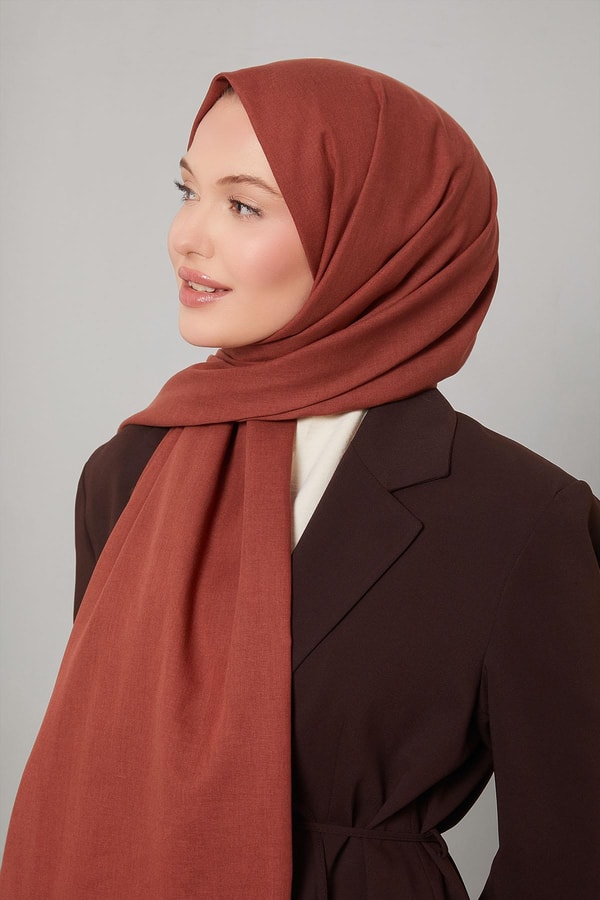 LevidorKiremit Düz Tensel Şal