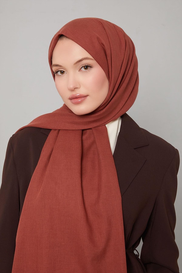 LevidorKiremit Düz Tensel Şal