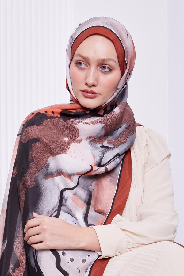 LevidorKiremit Ebruli Desen Royal Şal