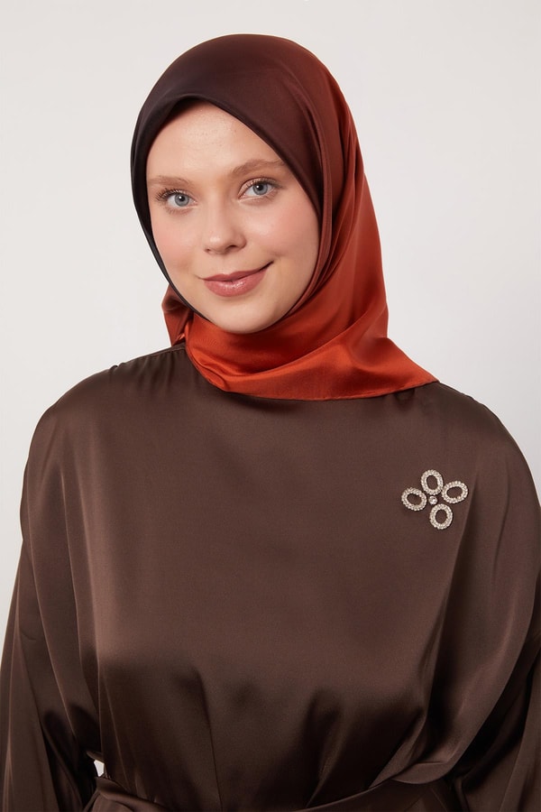 LevidorKiremit Geçişli Twill İpek Eşarp