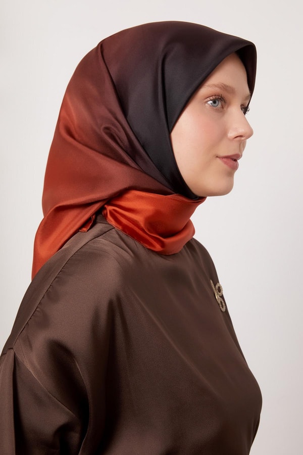 LevidorKiremit Geçişli Twill İpek Eşarp