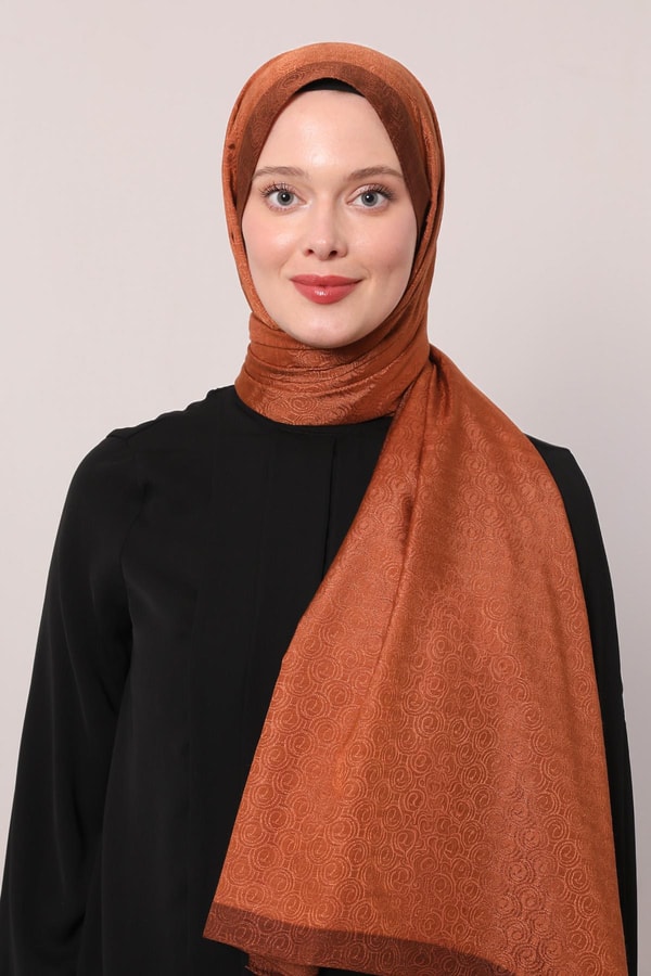 LevidorKiremit Halka Desen Monogram Şal