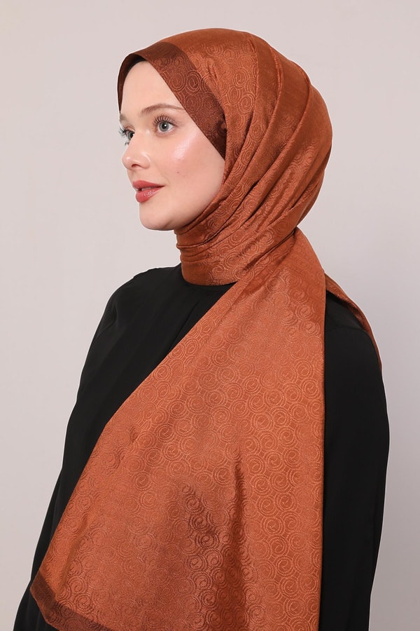 LevidorKiremit Halka Desen Monogram Şal