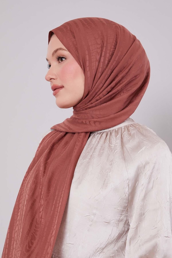 LevidorKiremit Karışık Şerit Desen Green Şal