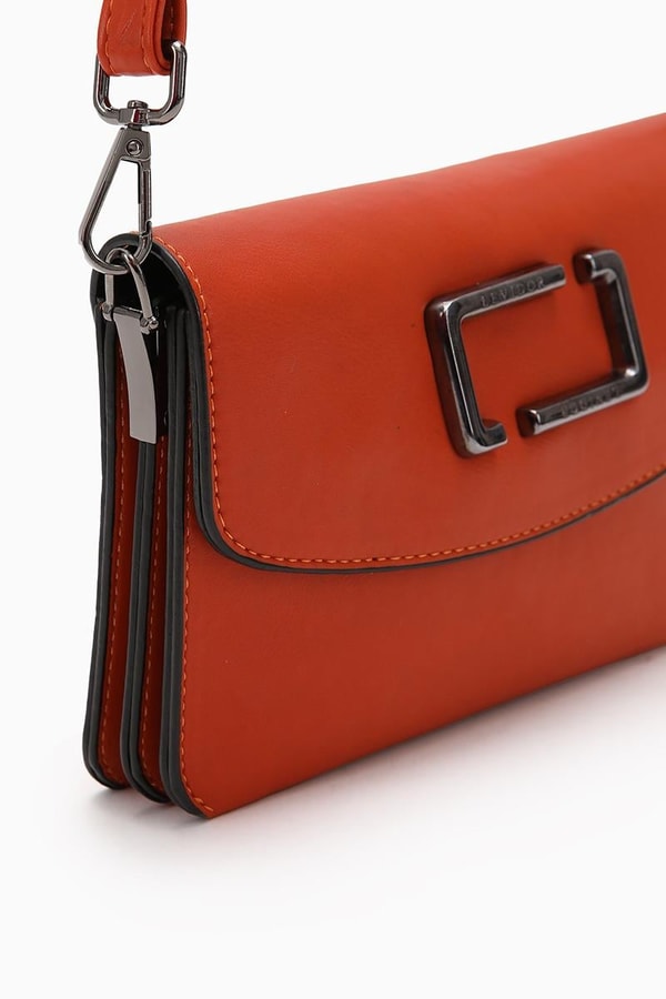 LevidorKiremit Metal Logolu Omuz Çantası