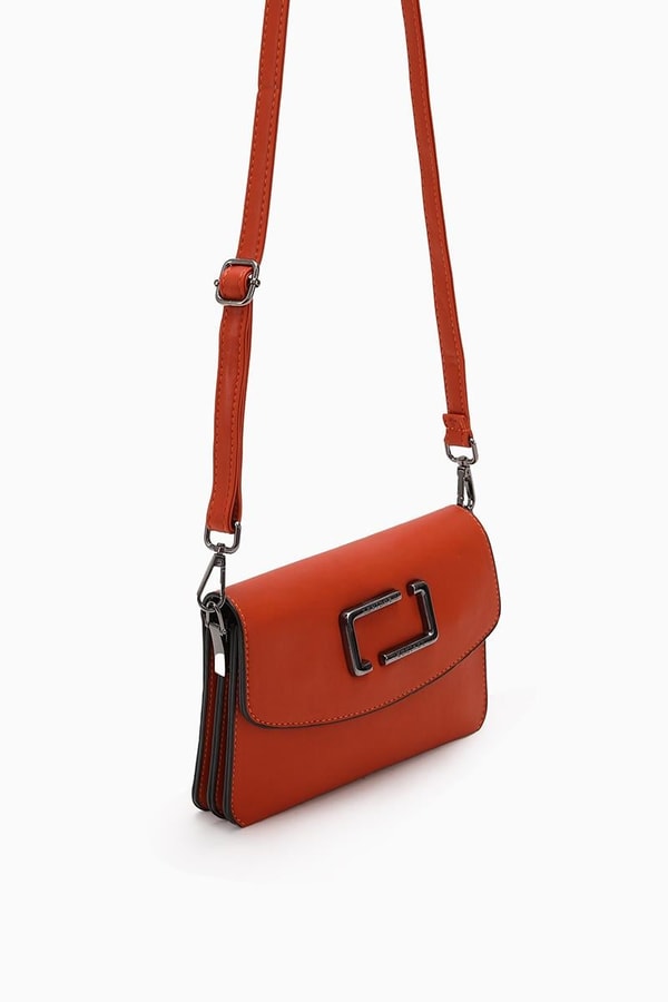 LevidorKiremit Metal Logolu Omuz Çantası