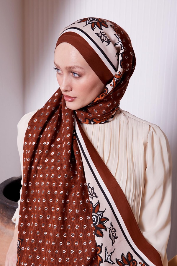 LevidorKiremit Papatya Desen Royal Şal