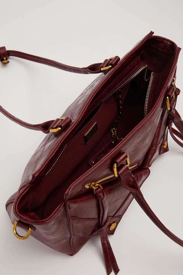 LevidorKırmızı Çapraz Fermuar Detaylı Omuz Çantası