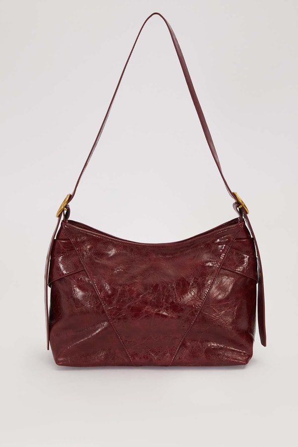 LevidorKırmızı Çapraz Fermuar Detaylı Omuz Çantası