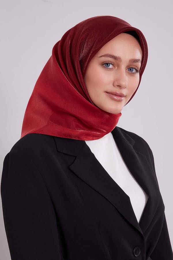 LevidorKırmızı Çift Renk Kehribar Eşarp