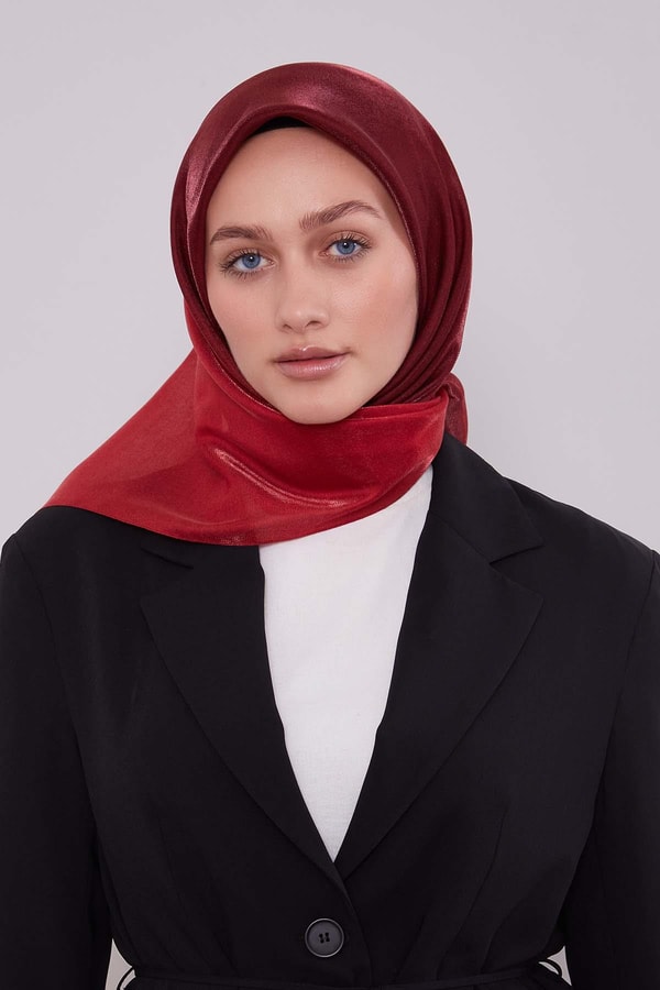 LevidorKırmızı Çift Renk Kehribar Eşarp