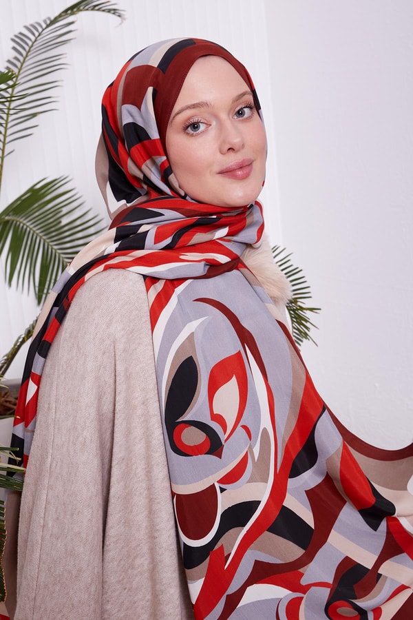 LevidorKırmızı Damla Desen Royal Şal