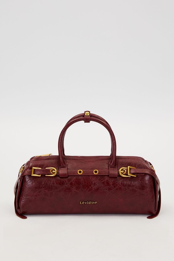 LevidorKırmızı Eskitme Aksesuarlı El Çantası