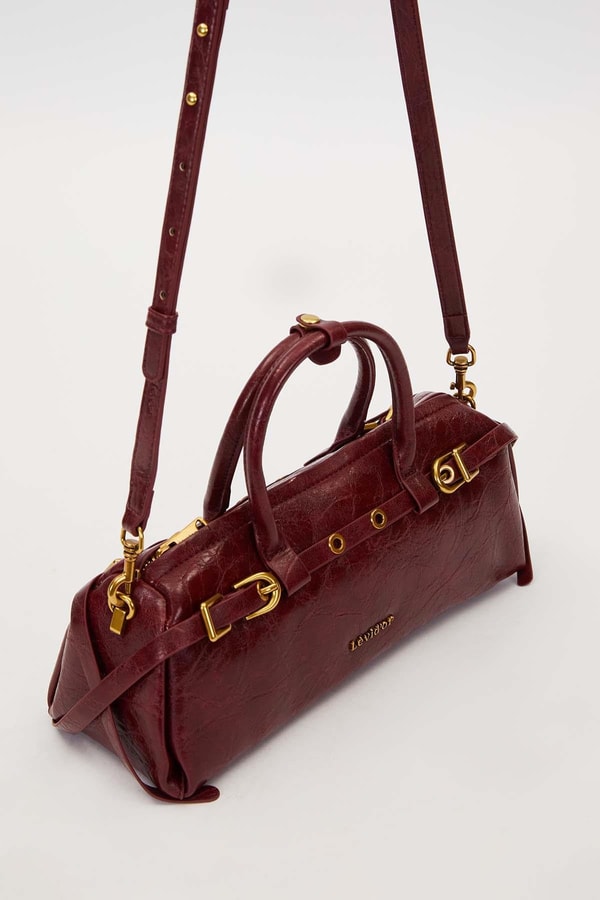 LevidorKırmızı Eskitme Aksesuarlı El Çantası