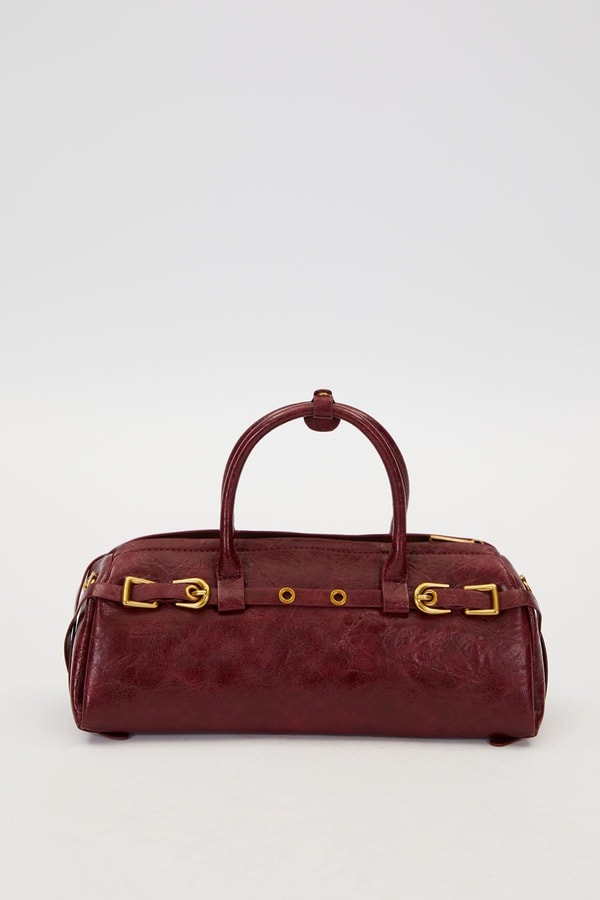 LevidorKırmızı Eskitme Aksesuarlı El Çantası