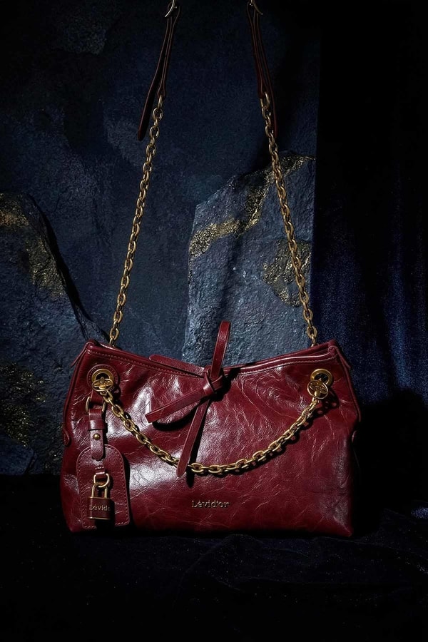 LevidorKırmızı Fiyonk Model Omuz Çantası