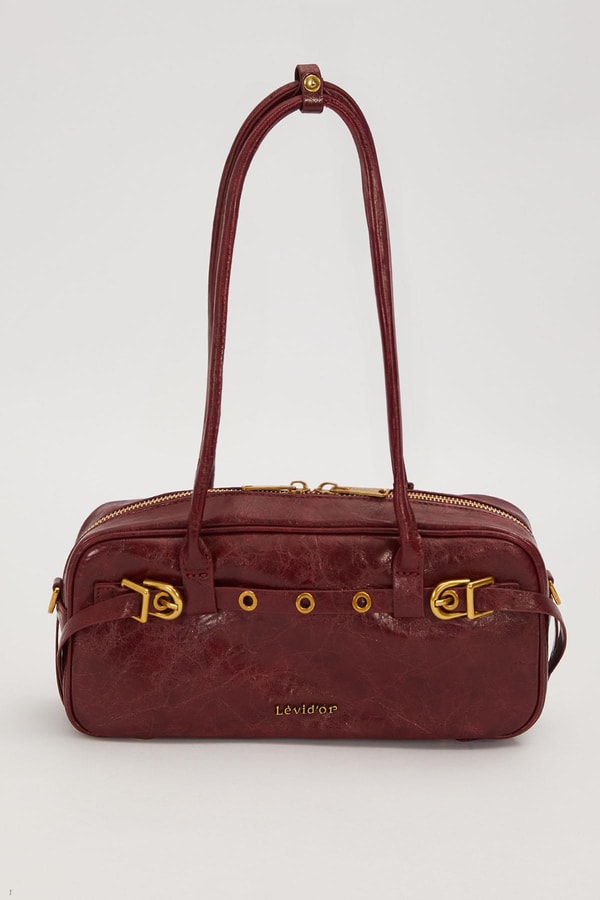 LevidorKırmızı Kemer Detaylı Uzun Askılı Omuz Çantası