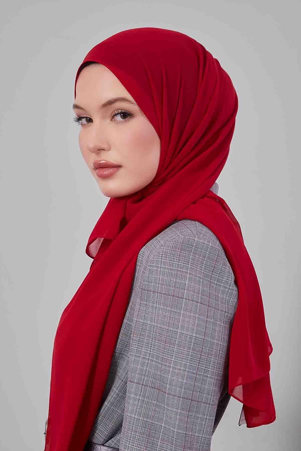 LevidorKırmızı Lux Şifon Şal