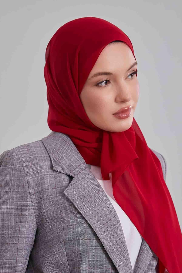 LevidorKırmızı Lux Şifon Şal