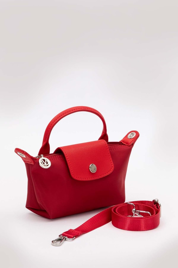 LevidorKırmızı Mini Boy Deri Kapak Detaylı El Çantası
