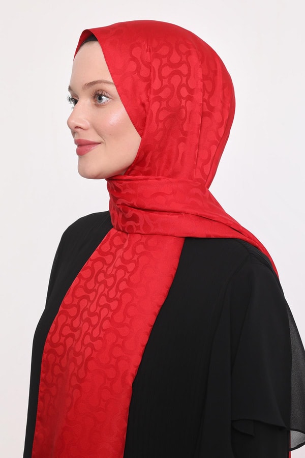 LevidorKırmızı S Desen Blue Jakar Şal