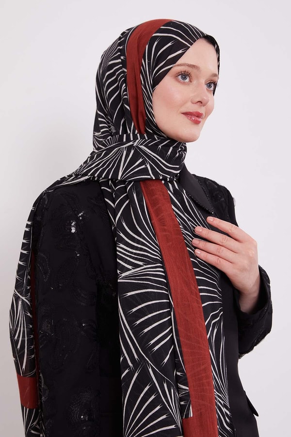 LevidorKırmızı Tropikal Pamuklu Şal