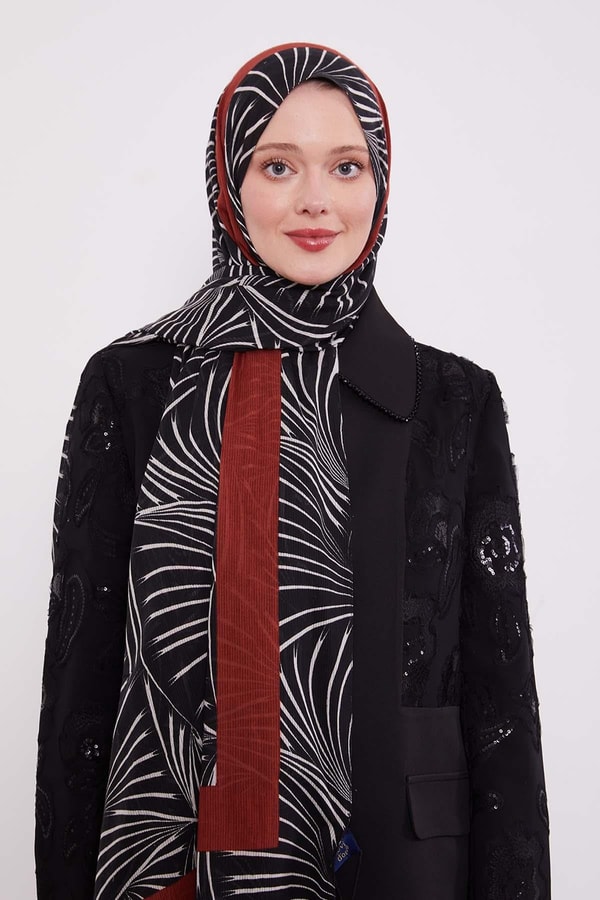 LevidorKırmızı Tropikal Pamuklu Şal