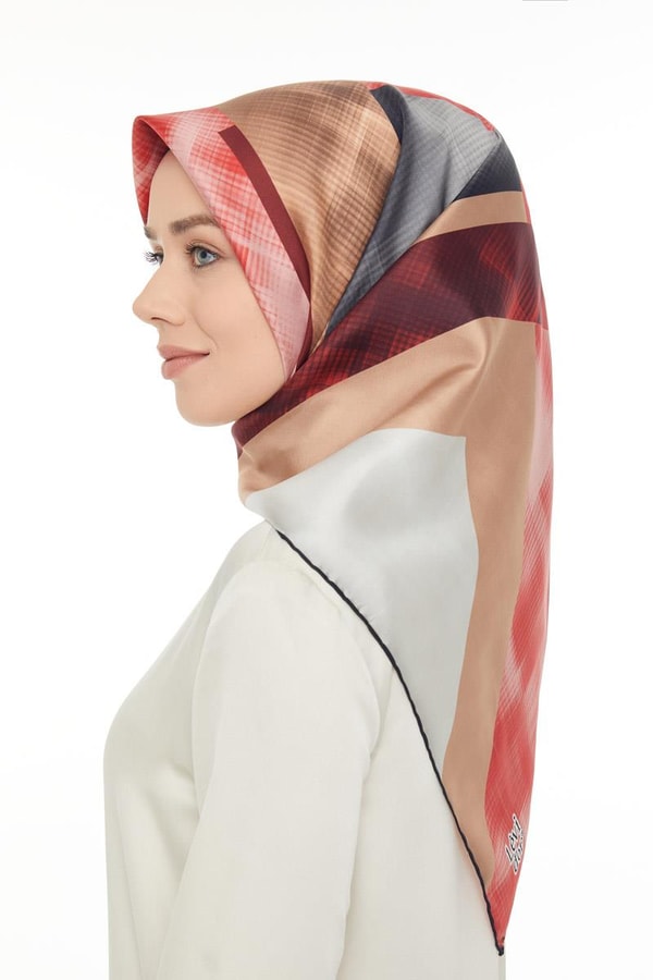 LevidorKırmızı Twill Saf İpek Eşarp