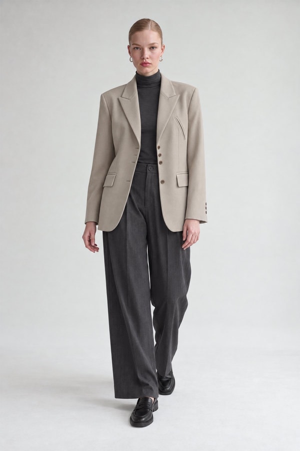 LevidorKlasik Kesim Blazer Ceket Haki