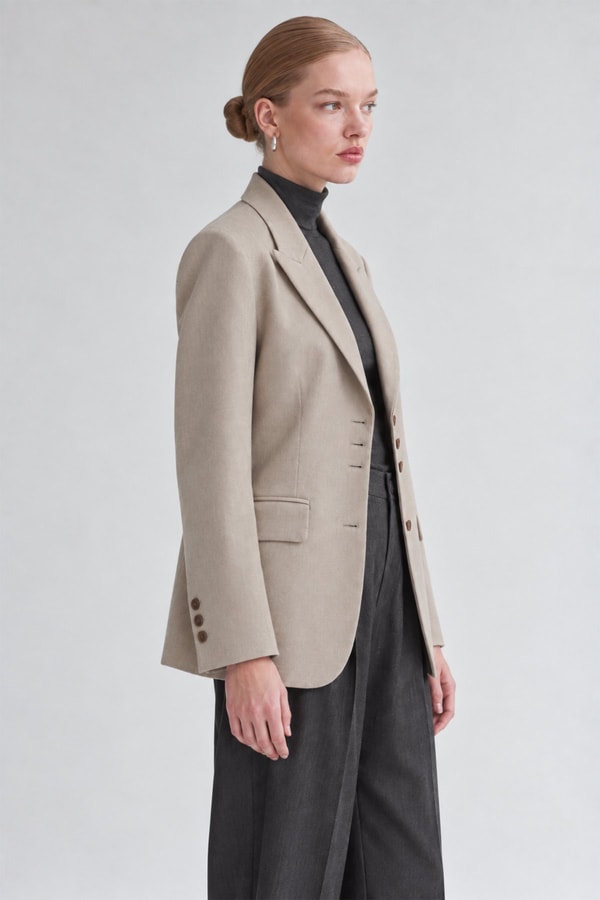 LevidorKlasik Kesim Blazer Ceket Haki