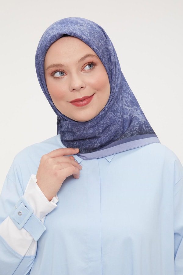 LevidorKot Mavi Ebruli Aura Eşarp