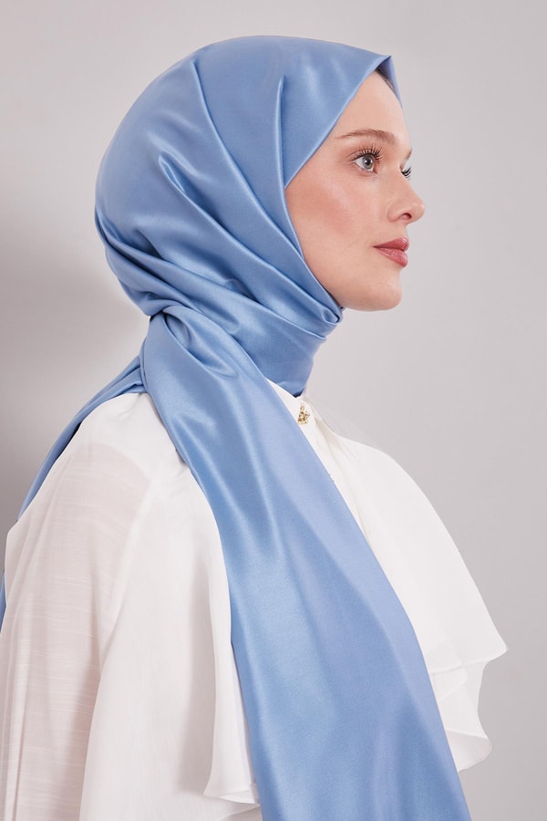 LevidorKot Mavi İpek Şal