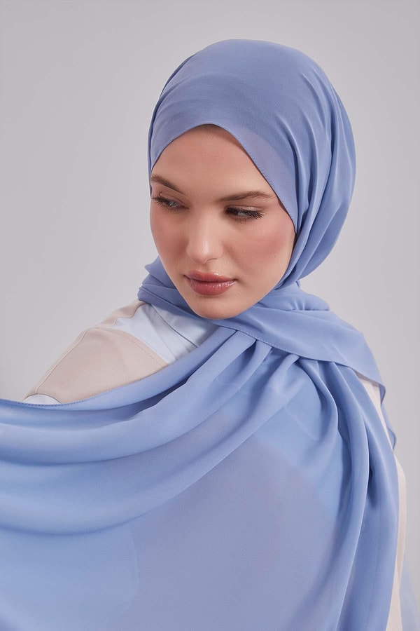 LevidorKot Mavi Lux Şifon Şal