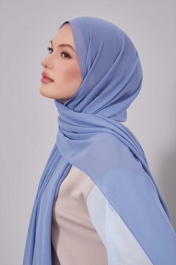 LevidorKot Mavi Lux Şifon Şal