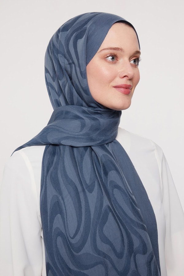 LevidorKot Mavi Soyut Desen Grazia Şal