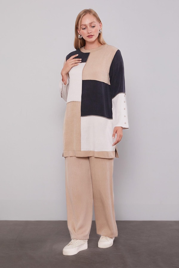 LevidorKOYU BEJ Çift Renkli İkili Takım