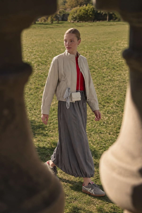 LevidorKoyu Gri Balon Etek