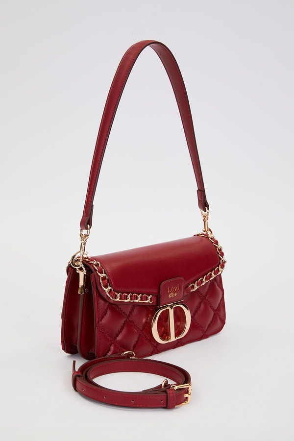 LevidorKOYU KAHVE Çift Askılı Kapitone Omuz Çantası