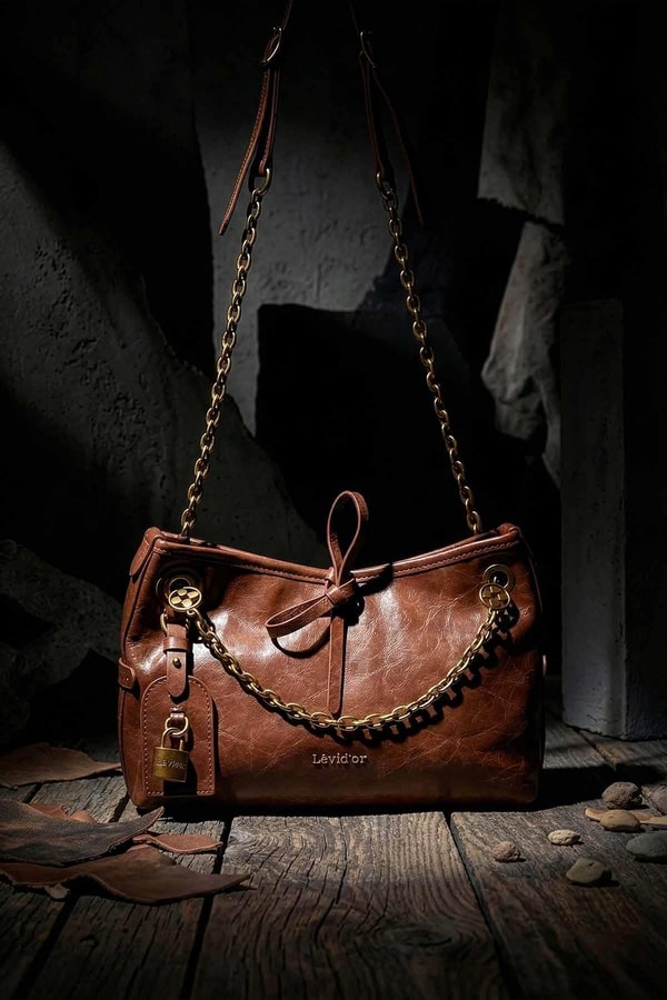 LevidorKOYU KAHVE Fiyonk Model Omuz Çantası