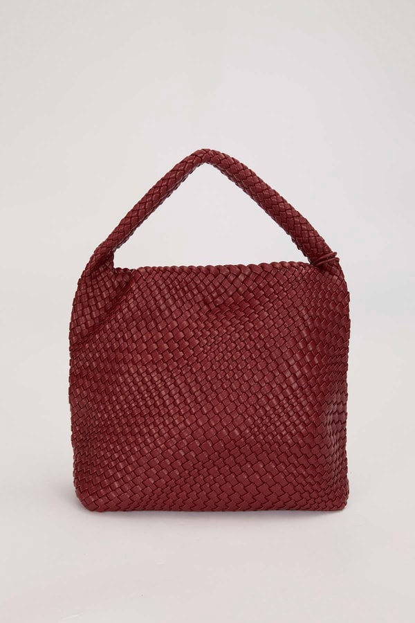 LevidorKOYU KAHVE Kısa Askılı Örgü Model El Çantası