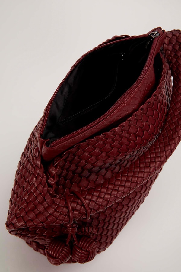 LevidorKOYU KAHVE Kısa Askılı Örgü Model El Çantası