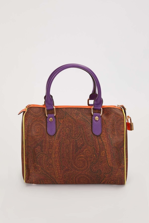 LevidorKOYU KAHVE Motif Desenli Bombeli El Çantası