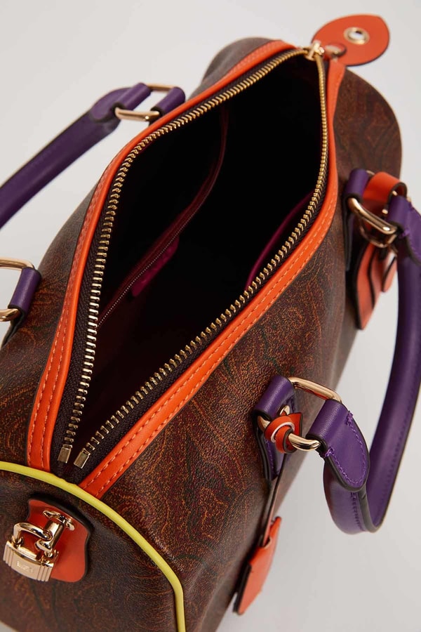 LevidorKOYU KAHVE Motif Desenli Bombeli El Çantası