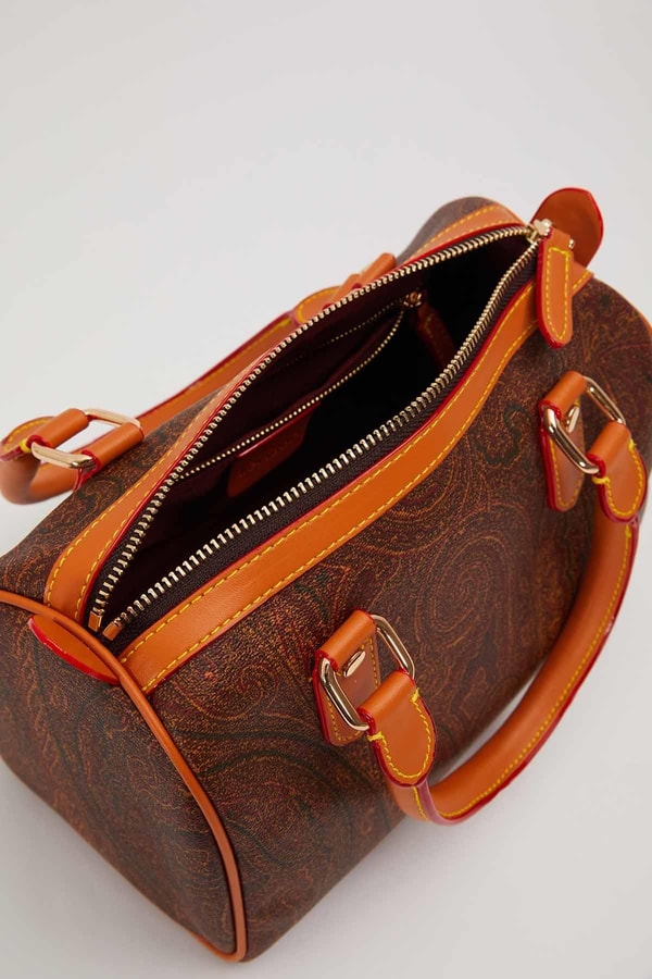 LevidorKOYU KAHVE Motif Desenli Kutu El Çantası