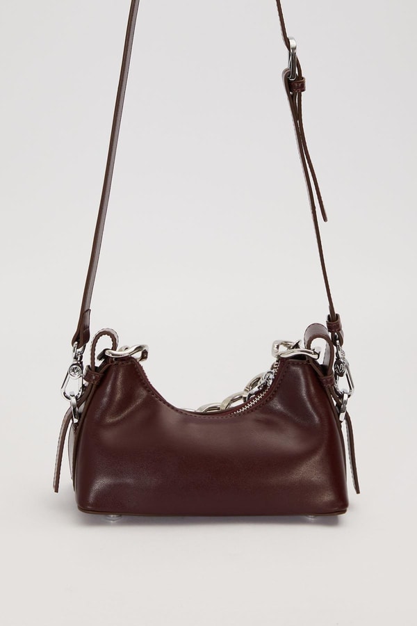 LevidorKOYU KAHVE Zincir Halka Detaylı Omuz Çantası