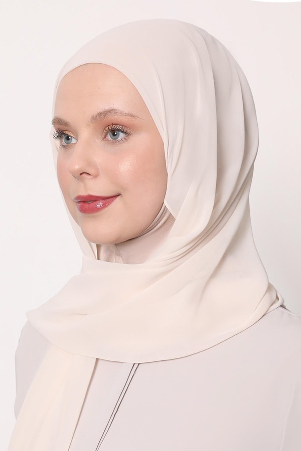 LevidorKrem Büyük Hijap Şifon Şal