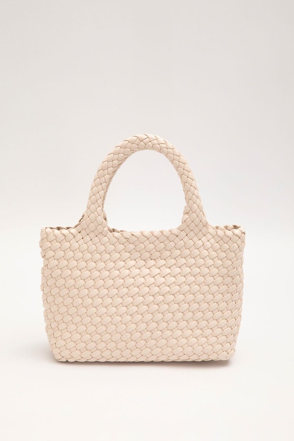 LevidorKrem Charmlı Örgü Model El Çantası