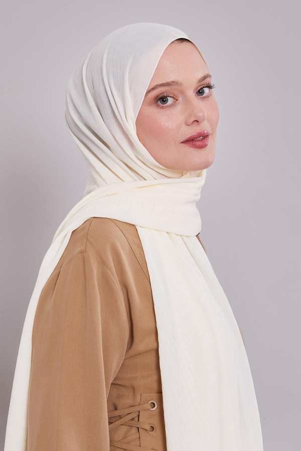 LevidorKrem Çizgili Cazz Şal