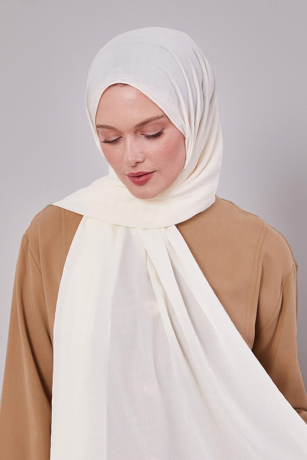 LevidorKrem Çizgili Cazz Şal