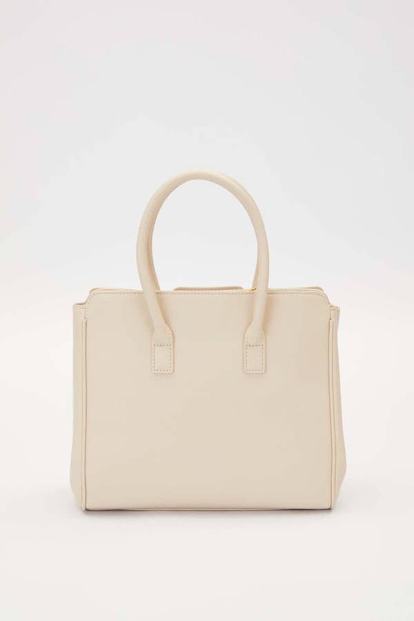 LevidorKrem Deri Aksesuar Detaylı El Çantası